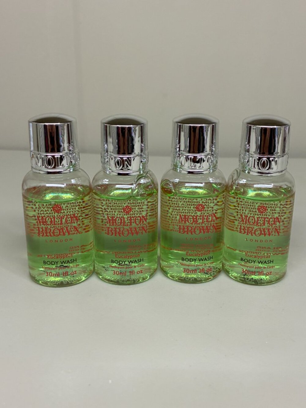 Molton Brown Eucalyptus Body Wash Travel Size 1 fl oz / 30ml - Set of 4 NEW